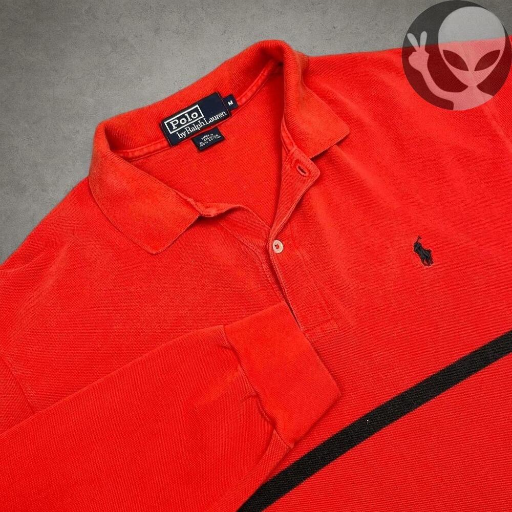 Polo Ralph Lauren Men's Medium Red Long Sleeve Polo Shirt